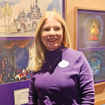 Imagineer Kim Irvine at the "Disney 100 Years of Wonder" exhibit at Disneyland.