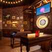 The whimsically decorated Flight Club Las Vegas includes 20 oches for dart competitions.