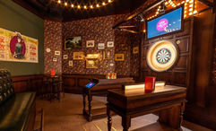 The whimsically decorated Flight Club Las Vegas includes 20 oches for dart competitions.