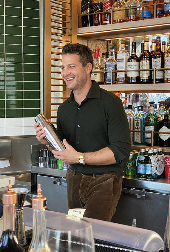 Berkus, officially a Travel Ambassador for Celebrity, mixing drinks at the Sunset Bar when the ship was docked at Cape Liberty in New Jersey last October.