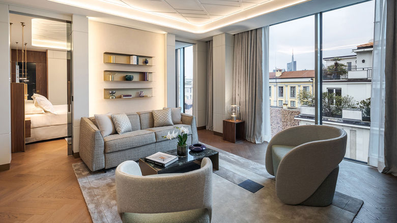 A suite at Casa Baglioni in Milan.