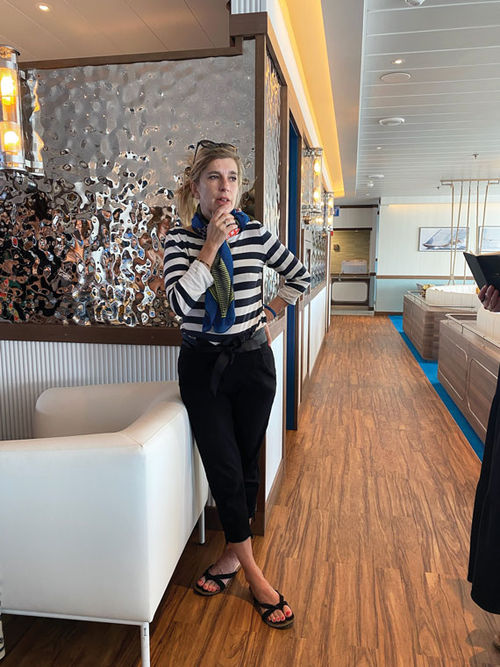 Sophie Jacqmin redesigned the Monte Carlo restaurant and the Yacht Club bar and entertainment space. Sophie Jacqmin redesigned the Monte Carlo restaurant and the Yacht Club bar and entertainment space.