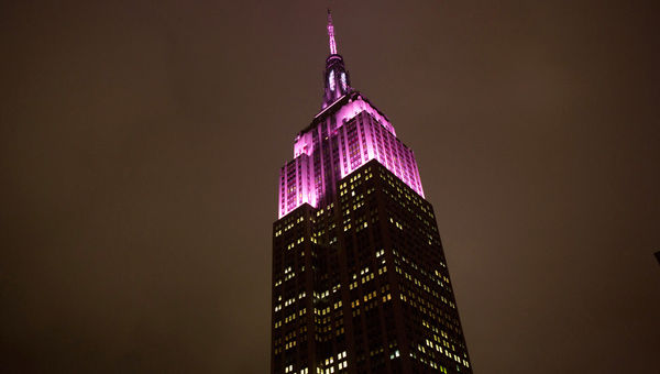 The Empire State Building will be lit up in pink for Valentine's Day. The Empire State Building will be lit up in pink for Valentine's Day.