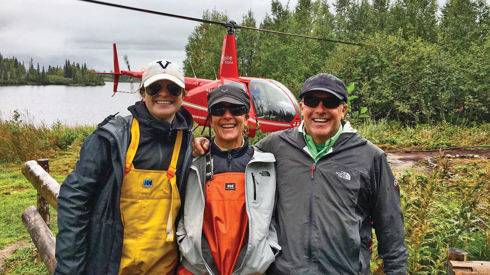 Troy Haas (right) with daughter Margaret (left) and wife Ann.