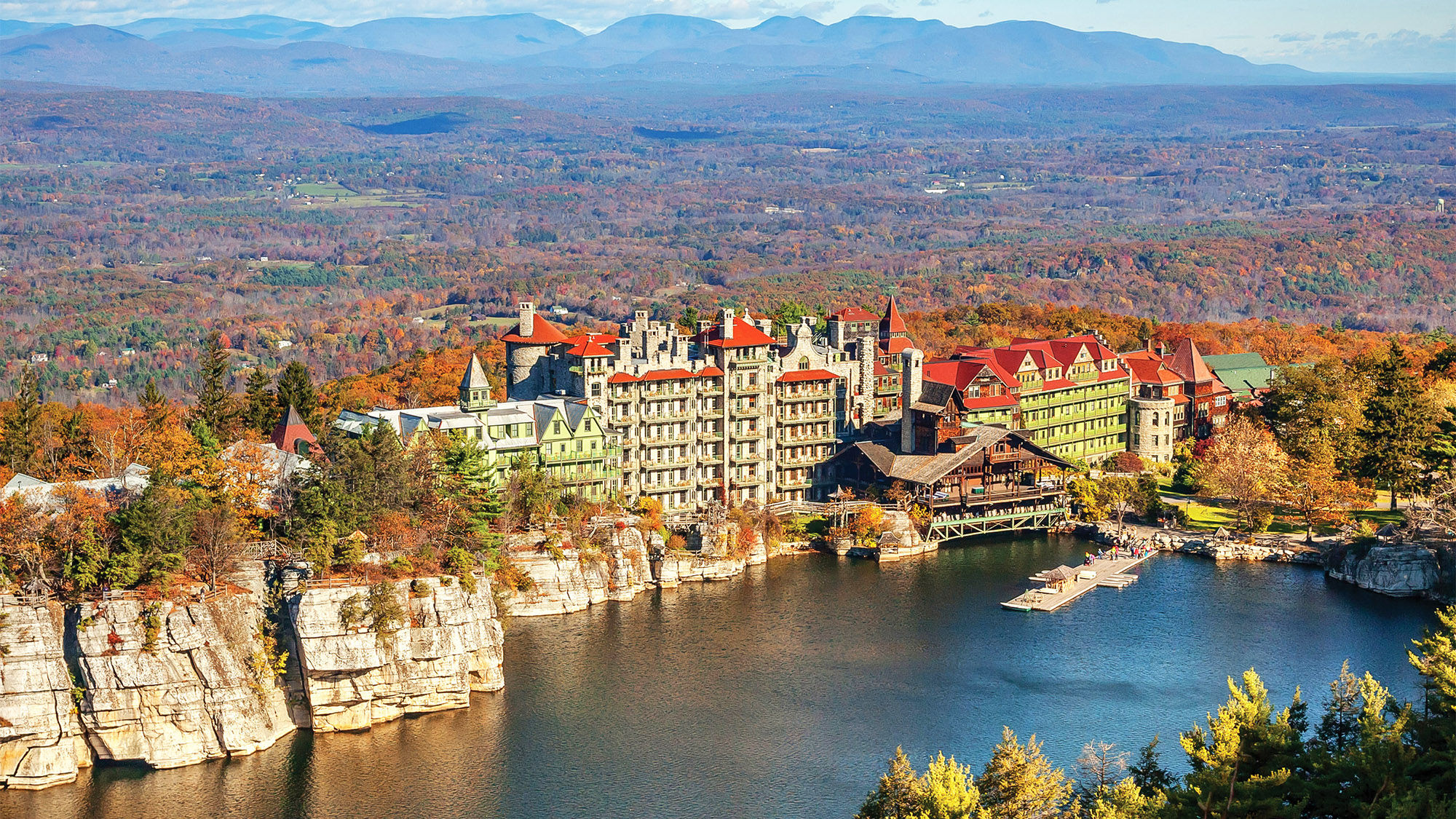 Mohonk Mountain House's "Lakeside Immersion Spa Therapy" includes a dip in the nearby Lake Mohonk.