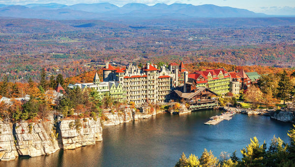 Mohonk Mountain House's "Lakeside Immersion Spa Therapy" includes a dip in the nearby Lake Mohonk.