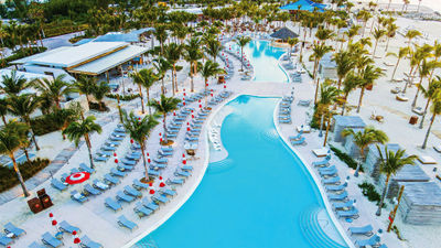 Two pools, two different vibes; one is a high-energy party spot, the other puts more of an emphasis on relaxing.
