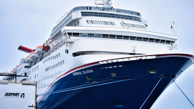 The Carnival Elation homeports in Jacksonville, Fla.