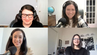 Clockwise from top left: Travel Weekly editors Jamie Biesiada, Rebecca Tobin, Johanna Jainchill and Christina Jelski talk about culinary travel trends during the Folo by Travel Weekly podcast.
