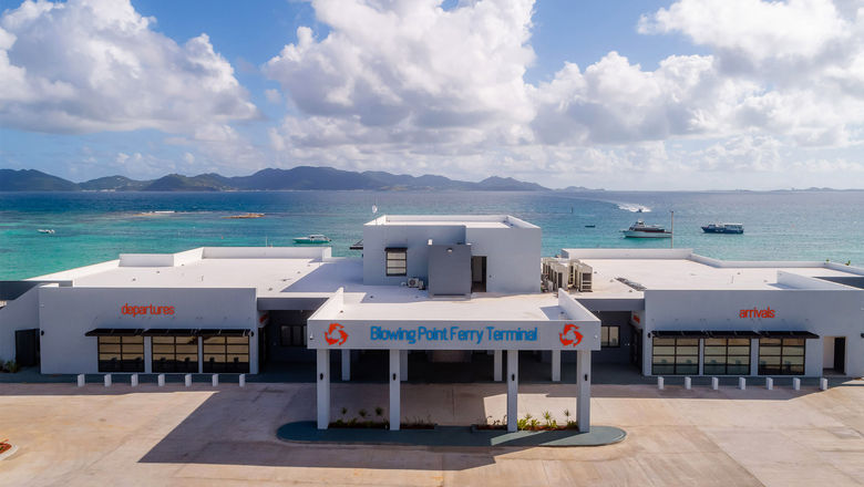 The new Blowing Point Ferry Terminal serves mostly ferries from St. Martin and private charters from St. Maarten.