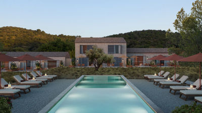 The pool area at The Lodge by Unico in Mallorca.