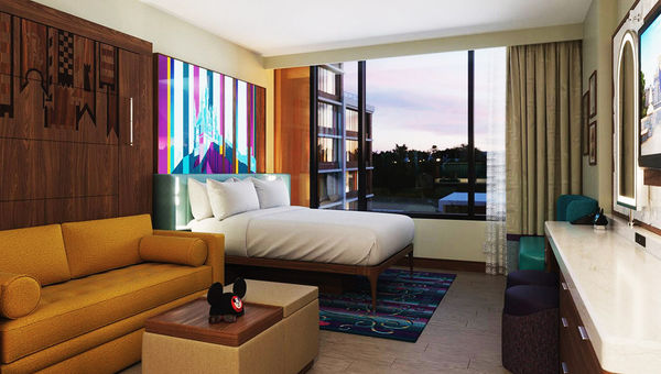 A deluxe studio at The Villas at Disneyland Hotel.