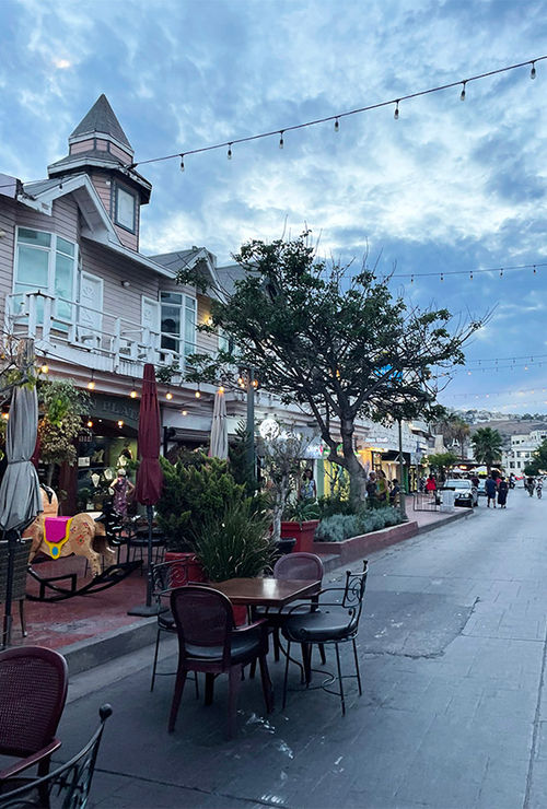 Restaurants along Avenida Lopez Mateos. Restaurants along Avenida Lopez Mateos.