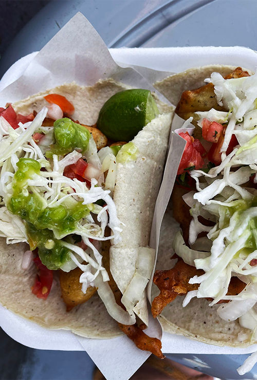 Fish tacos from Tacos Fenix in Ensenada. Fish tacos from Tacos Fenix in Ensenada.