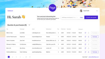 Fay Travel Insurance's Advisor Portal.