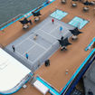 The AmaMagna's pickleball court is behind the wheelhouse, where there are no staterooms below the playing surface.