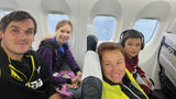 Max and Viktoriia Shkurupii and their children Anhelina, 15, and Daniil, 11.