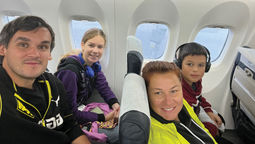 Max and Viktoriia Shkurupii and their children Anhelina, 15, and Daniil, 11.