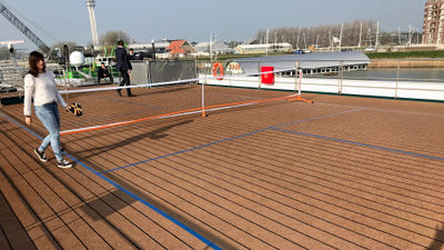A new pickleball court on the Amadeus Silver III.