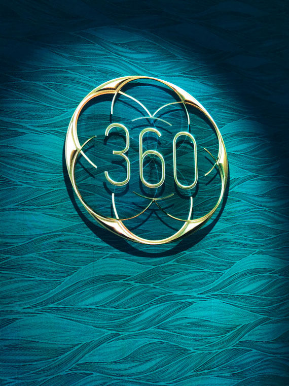 The logo for the 360 Restaurant.