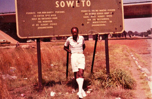 Harris also visited the segregated black town of Soweto, Johannesburg.