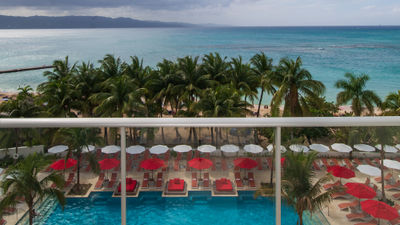 Balcony view from a S Hotel Sky Club Spa Suite.