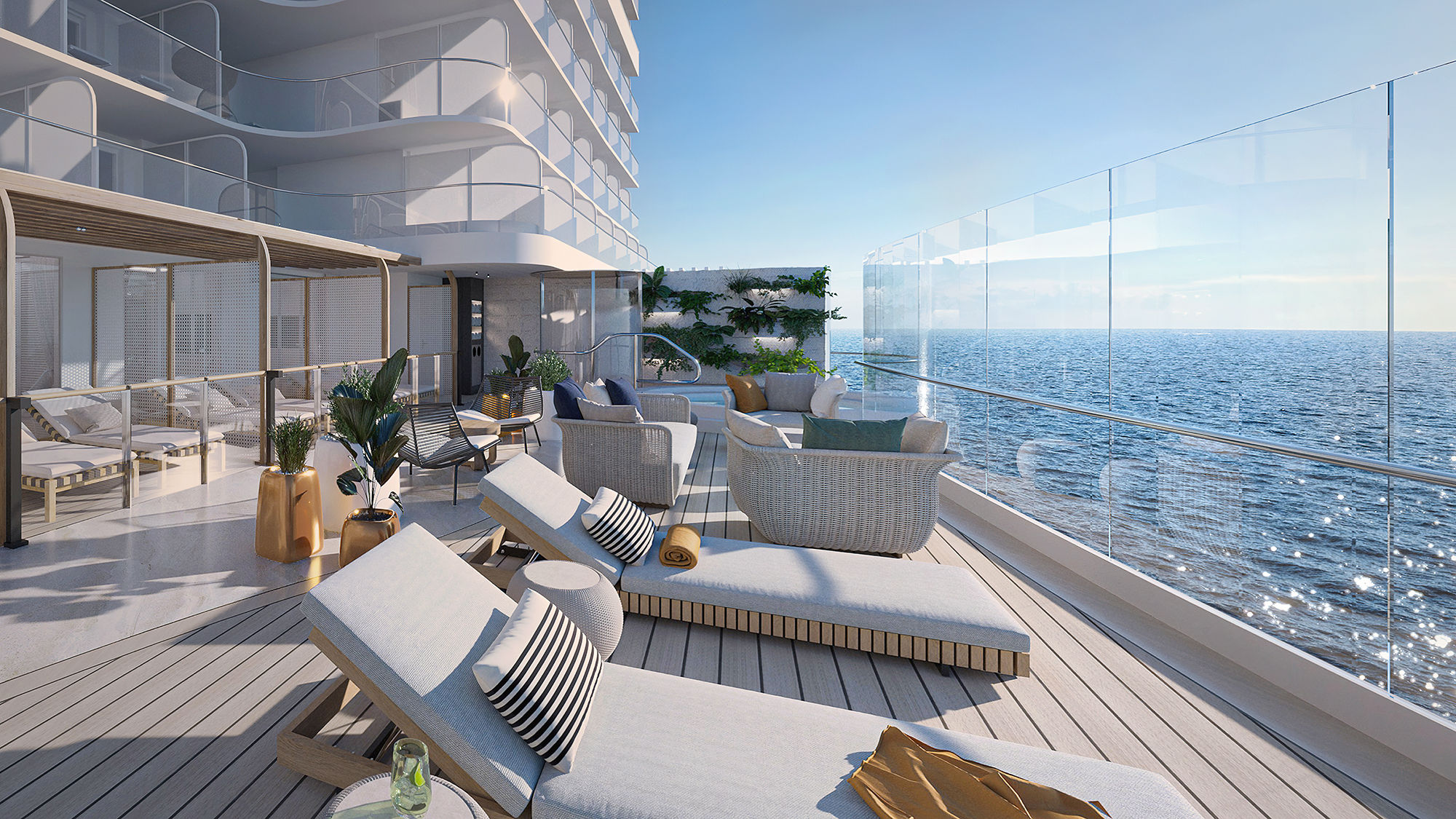 Cabana rooms will open onto the Cabana Deck with its own Jacuzzi.