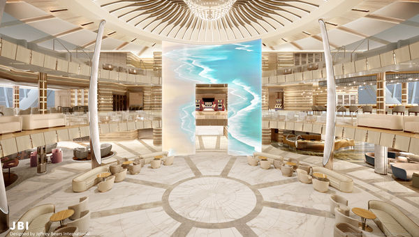 The Sun Princess' Piazza comprises three decks of the Sphere and will have a giant LED screen feature.