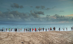 A sunrise ceremony during the Celebration of the Arts at The Ritz-Carlton Maui, Kapalua.