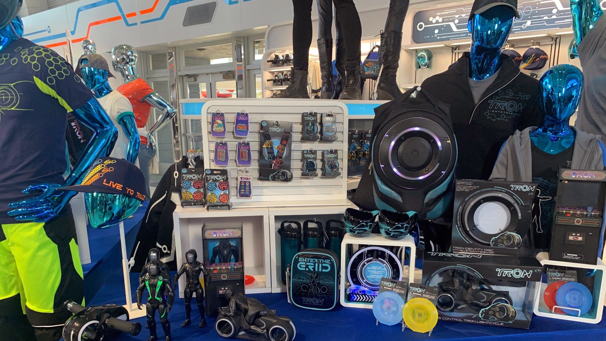 The Tron Lightcycle / Run attraction has a gift shop where guests can customize Tron action figures.