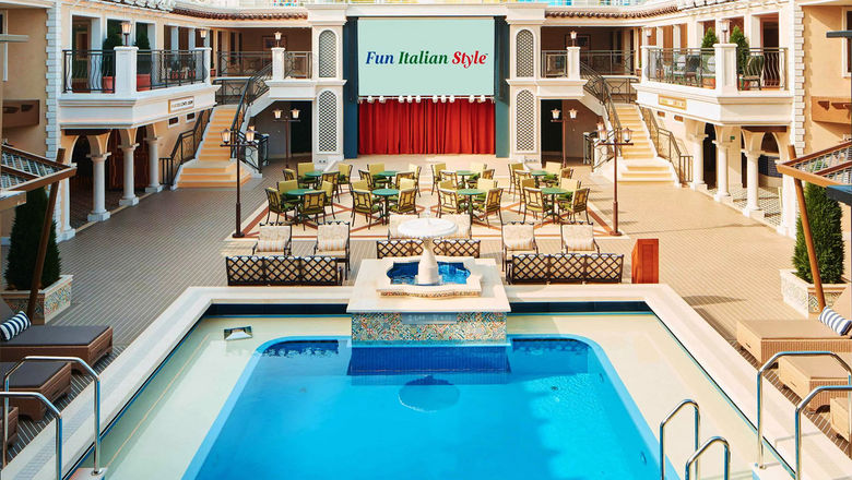 A rendering of the pool deck on Carnival Firenze, a Costa ship that will join Carnival's fleet.