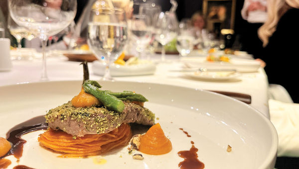 A filet of beef main course in the Vintage Room.