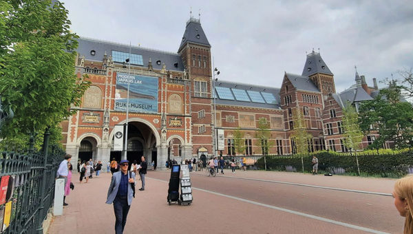 Amsterdam's Rijksmuseum, part of the 'Amsterdam in a Day' tour with Walks, a day tour brand.