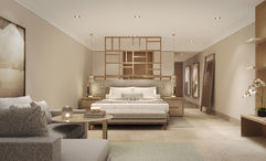 A rendering of a guestroom at the Grand Velas Boutique Los Cabos, which is set to open later this year.