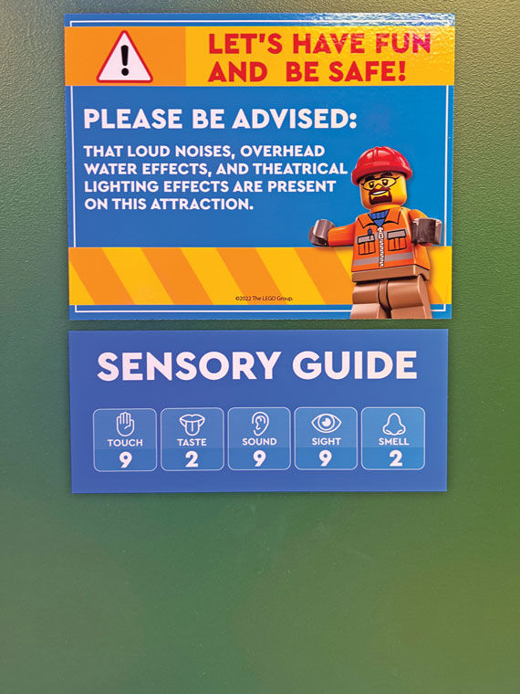 The sensory guide for Legoland New York's Palace 4D Cinema attraction.