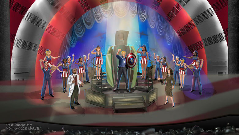 A rendering of “Rogers: The Musical,” coming to the Hyperion Theater at Disney California Adventure Park in June.