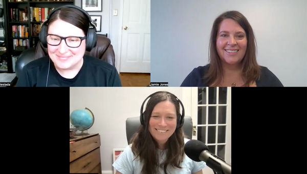 Clockwise from top left: Retail editor Jamie Biesiada; Jamie Jones, the president of Whirlaway Travel; and host Rebecca Tobin. Clockwise from top left: Retail editor Jamie Biesiada; Jamie Jones, the president of Whirlaway Travel; and host Rebecca Tobin.