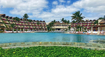 The expansive pool area at the Grand Velas Riviera Maya's family-friendly Ambassador section.