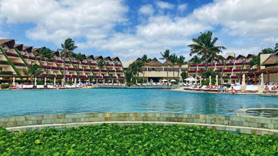 The expansive pool area at the Grand Velas Riviera Maya's family-friendly Ambassador section.