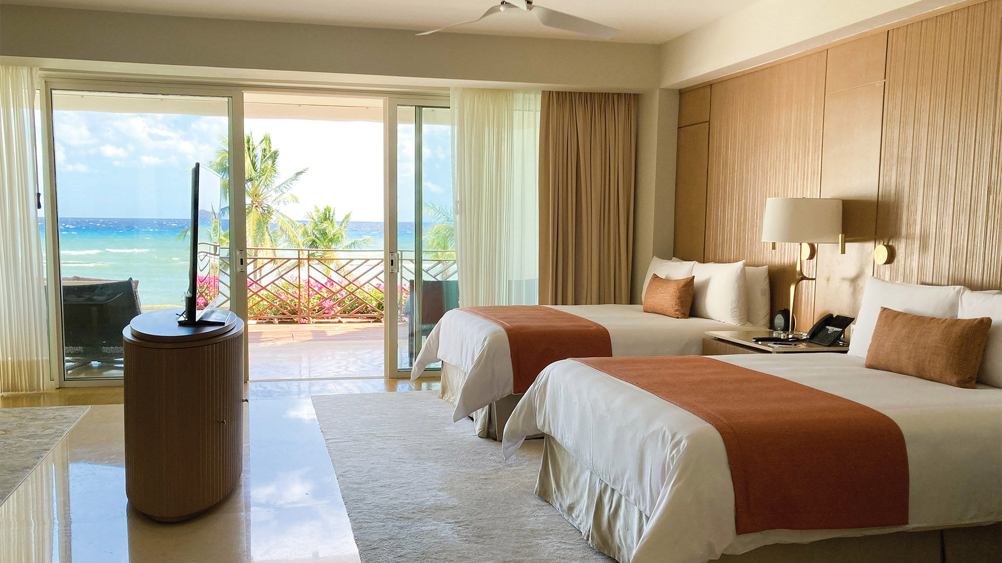 A guestroom in the all-inclusive resort's adults-only, oceanfront Grand Class section.