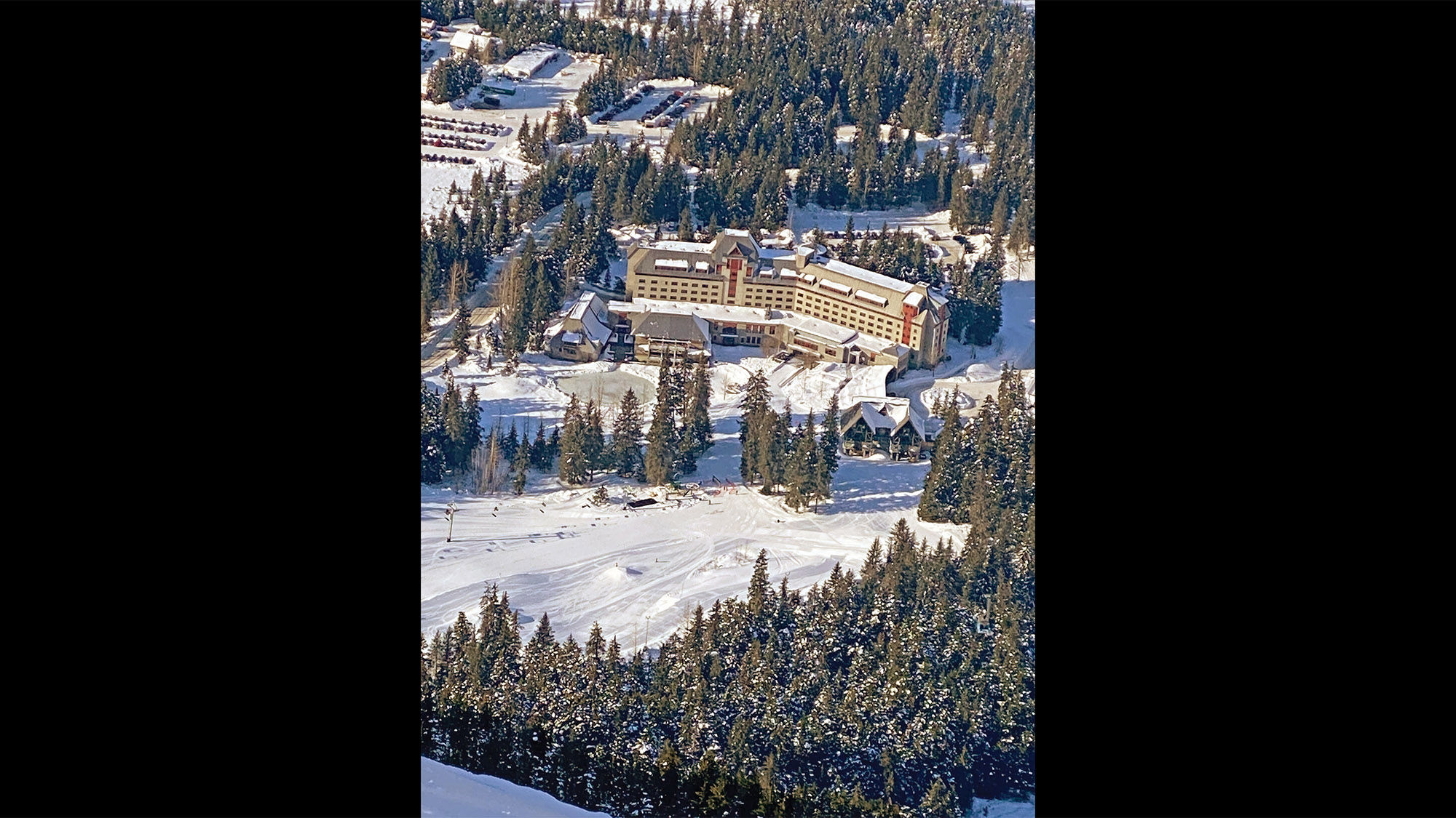 The Alyeska lodge, as seen from atop the ski mountain.