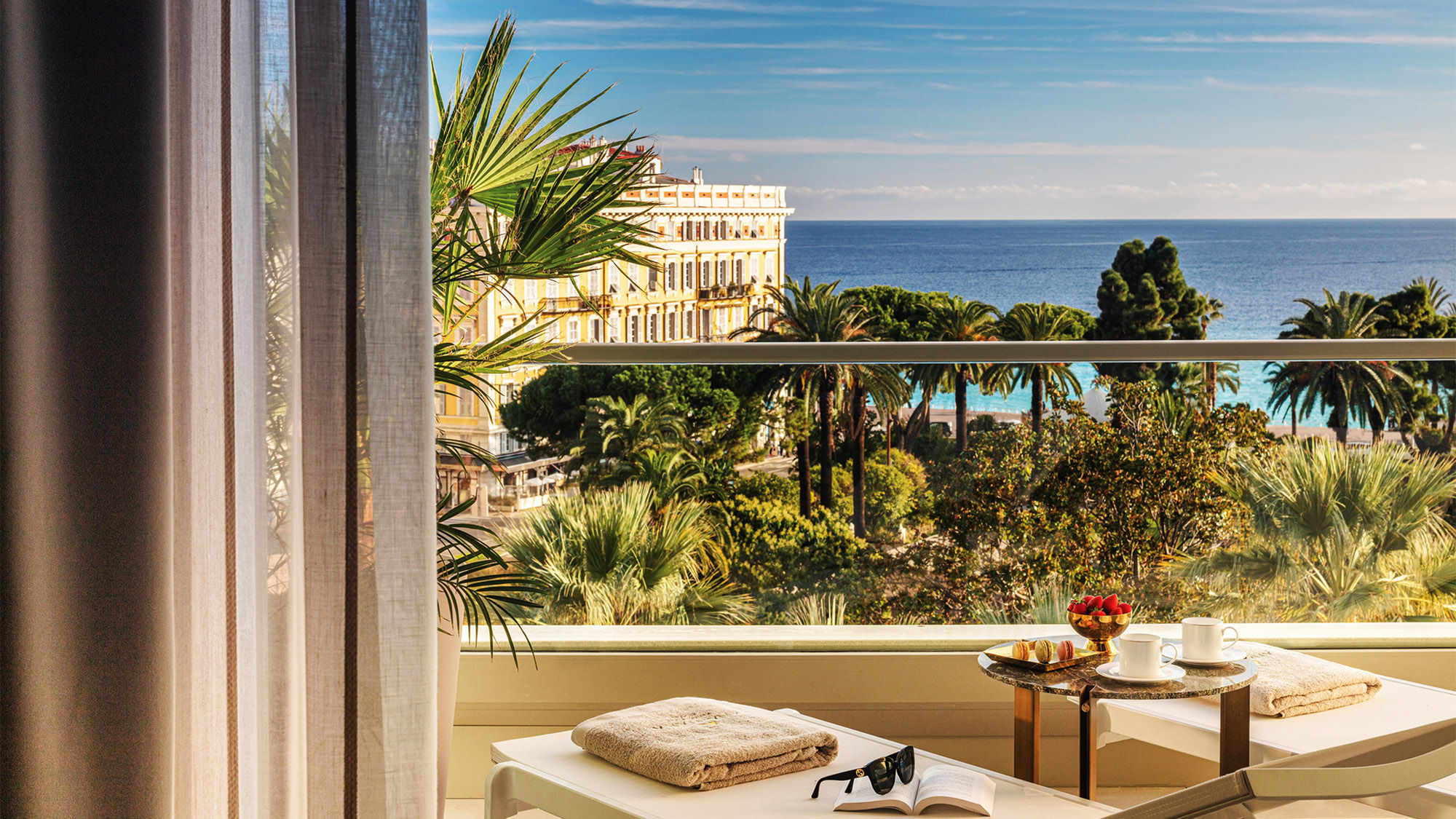 The view of the Mediterranean from a guestroom at the Anantara Plaza Nice Hotel.