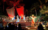 At the Ka Waa luau at Aulani, a Disney Resort & Spa, guests are hosted by a very talented family of storytellers who regale them with tales and songs about the mythological and historical origins of Ko Olina and Hawaii.