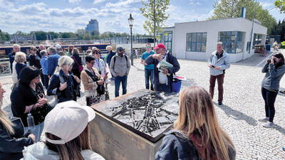 A Viva Cruises tour group in Bratislava, Slovakia.
