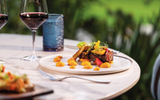 Hangar steak carne asada dish, one of the courses served at Bacan, a Michelin-recommended restaurant of the Orlando area and resident restaurant of the Lake Nona Wave Hotel.