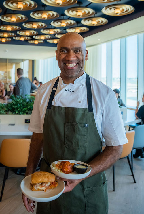 The Chase Sapphire Lounge by The Club in Boston offers menu items developed by local chef Douglass Williams. The Chase Sapphire Lounge by The Club in Boston offers menu items developed by local chef Douglass Williams.