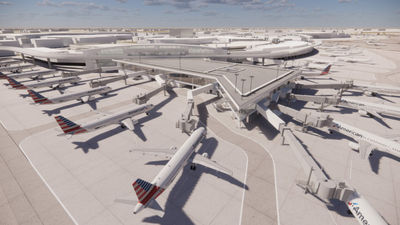 A rendering of the planned Terminal C gate expansion at DFW Airport.