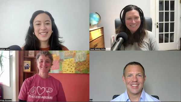 Clockwise from top left: Christina Jelski; host Rebecca Tobin; Melinda Alcossar, a travel advisor who specializes in pickleball vacations; and Rob Coleman of Holland America Line. Clockwise from top left: Christina Jelski; host Rebecca Tobin; Melinda Alcossar, a travel advisor who specializes in pickleball vacations; and Rob Coleman of Holland America Line.