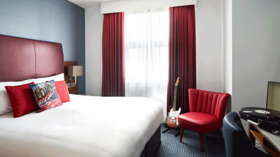 A guest room at the Hard Rock Hotel London, which will soon become The Cumberland.
