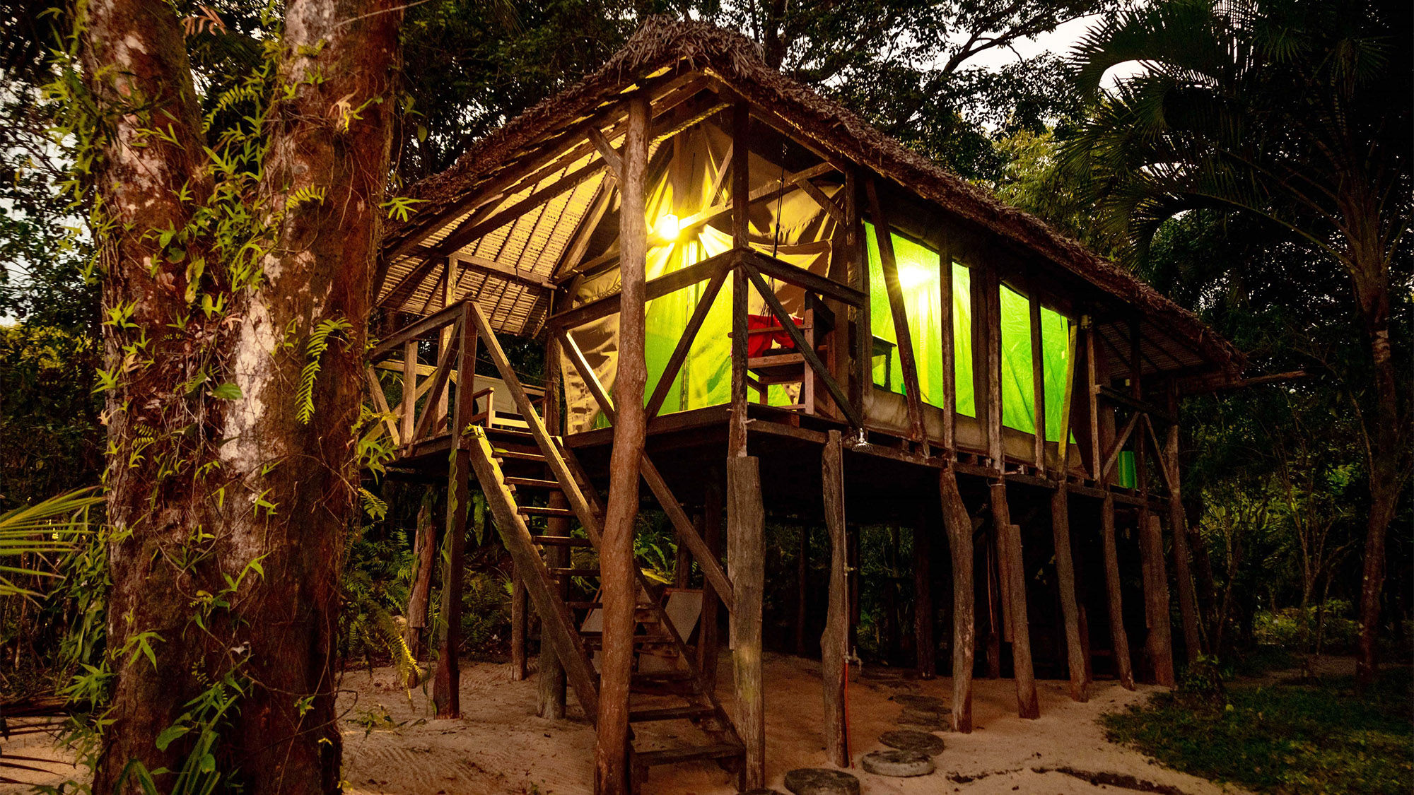 Madagascar's Masoala Forest Lodge offers a truly unique sleeping experience right on the beach.